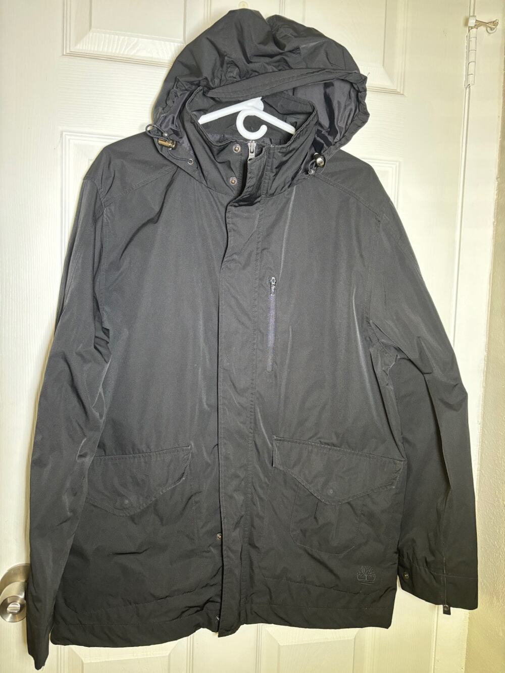 Timberland Men's Black Waterproof Shell Jacket rain wind jacket size Medium